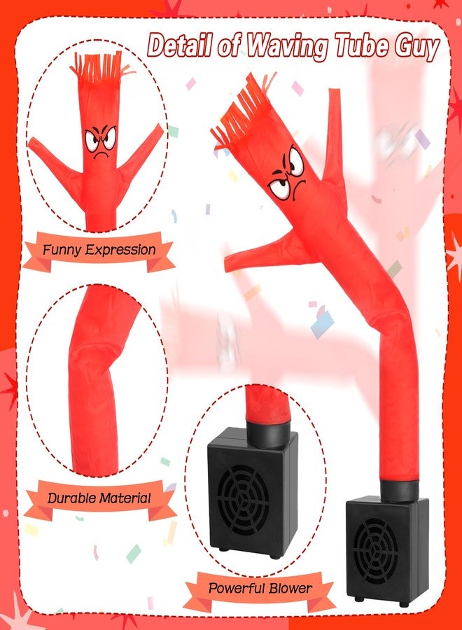 HOMQYTE Mini Inflatable Tube Man Novelty Gag Gifts Wacky Waving Inflatable Tube Guy Desktop with Blower for Christmas White Elephant Gift (Red) - Image 3